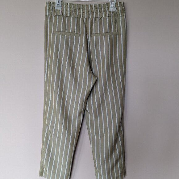 Zara Striped Paper Bag Cropped Pants - Picture 8 of 11